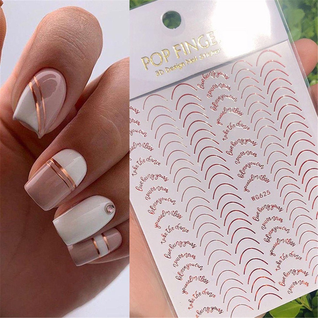 Stiker Kuku Motif Geometri Untuk Dekorasi Nail Art