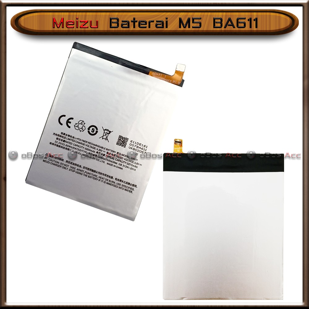 Baterai Meizu M5 BA611 Double Power Batre Batrai HP