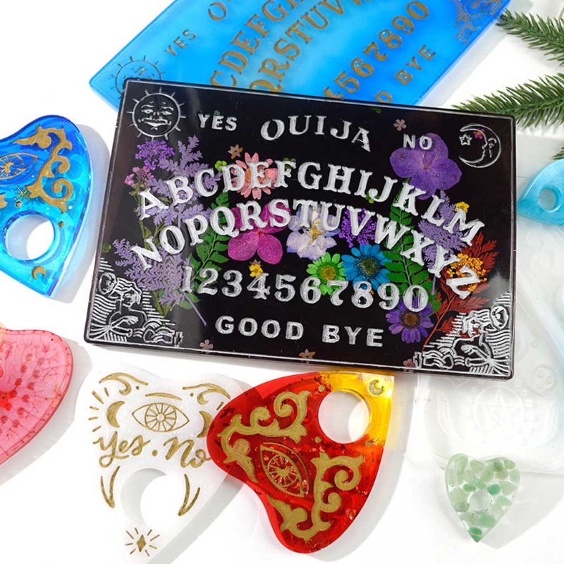 SIY  2Pcs Ouija- Board Planchette Resin Molds Gothic Ouija- Board Game Silicone Molds