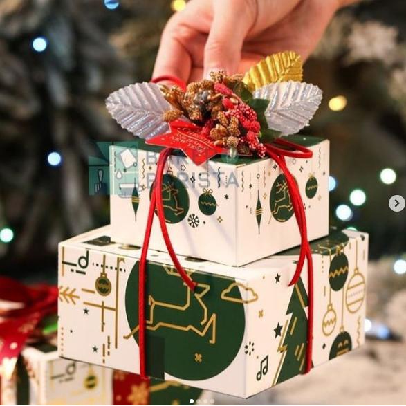 

(2pcs) Xmas Mini Box Deer Green Box Kue Natal Brownies Permen Biscuit bakernbar99 Diminati Banget