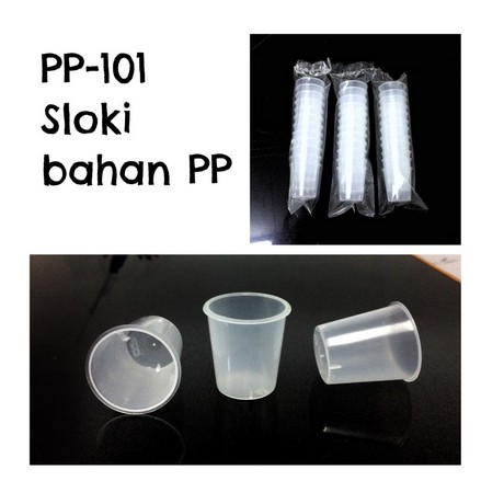 Gelas Sloki Plastik Bahan PP Keruh Butek Shoot Glass Gelas Seloki Food Grade