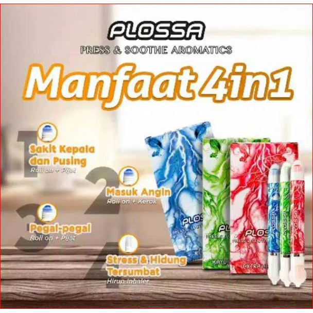 (NCS) PLOSSA minyak angin aromatic aroma therapy 4 in1 Inhaler dan Roll On