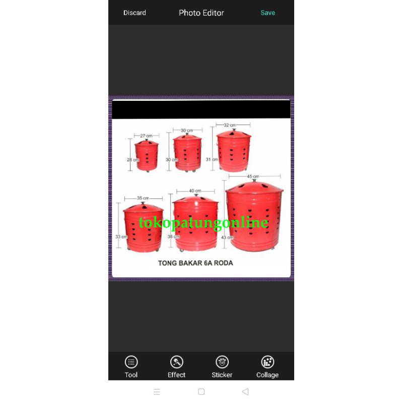 Tong Bakar Kertas Merah Import