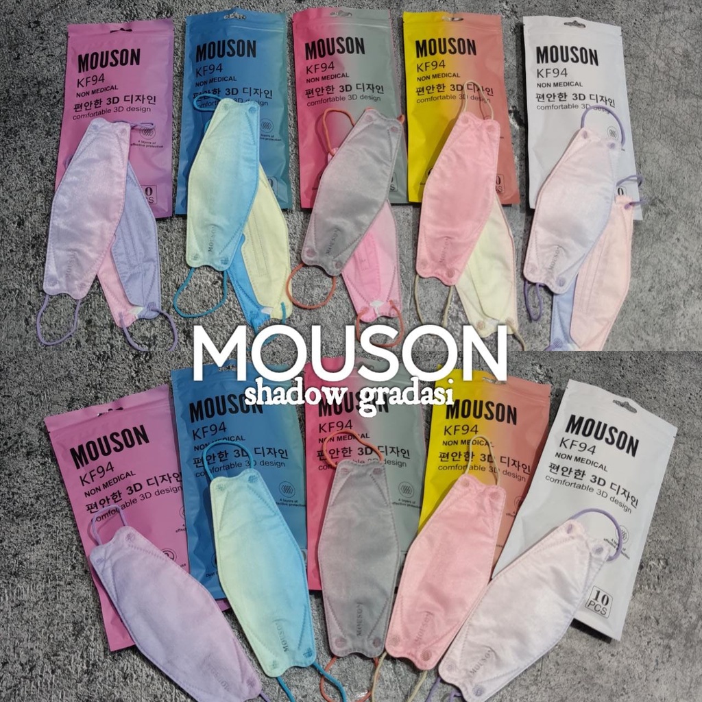 SHADOW GRADASI KF94 MOUSON - MASKER KF94 4PLY MOUSON SHADOW OMBRE PELANGI MEDICAL GRADE