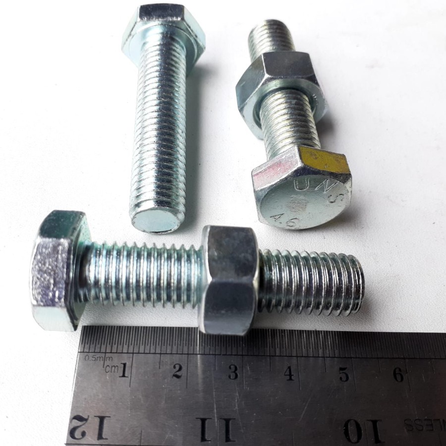 BAUT MUR PUTIH M12 X 50 / BMP M12X50 / BAUT M12X50 PUTIH BMP M12 X 50 KUNCI 19