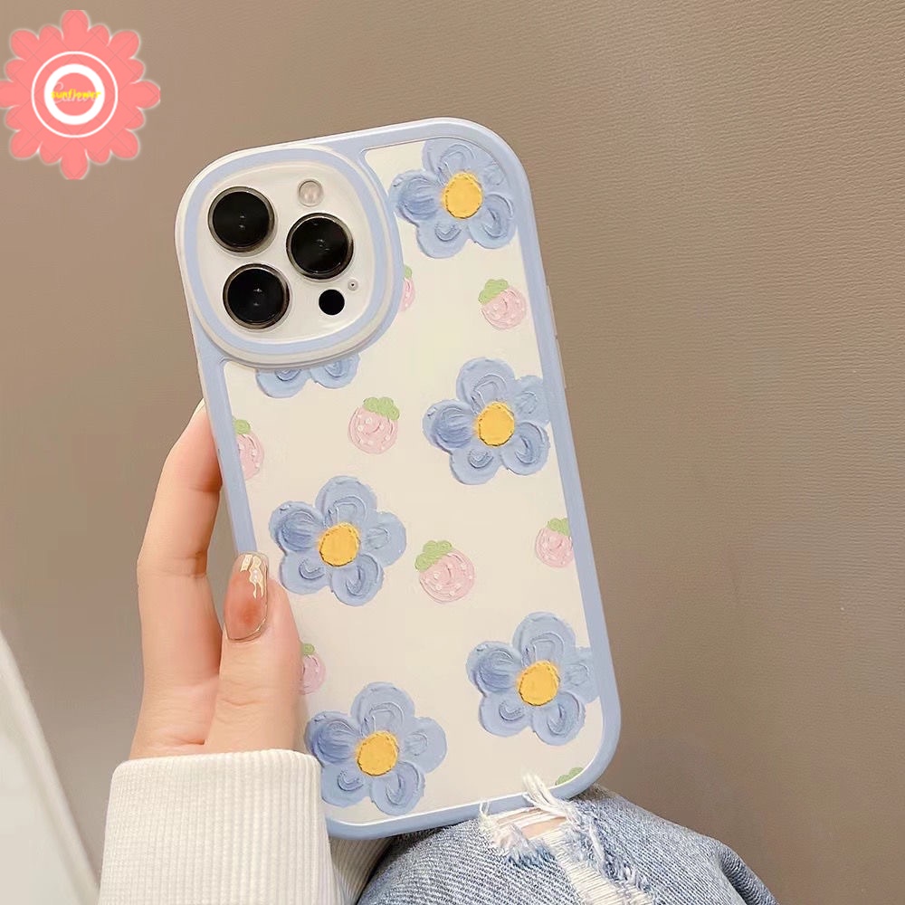 Case Bunga Biru Lukisan Cat Minyak Vivo Y36 Y16 Y35 Y22 Y21 2021 Y12 Y1S Y15 Y20 Y20S Y15S Y21T Y33T Y91C Y11 Y17 Y30 Y30i Y15A Y50 Y33S Y12i Y15S Y20i Y21S Y20G Y21A Y11S Y12S