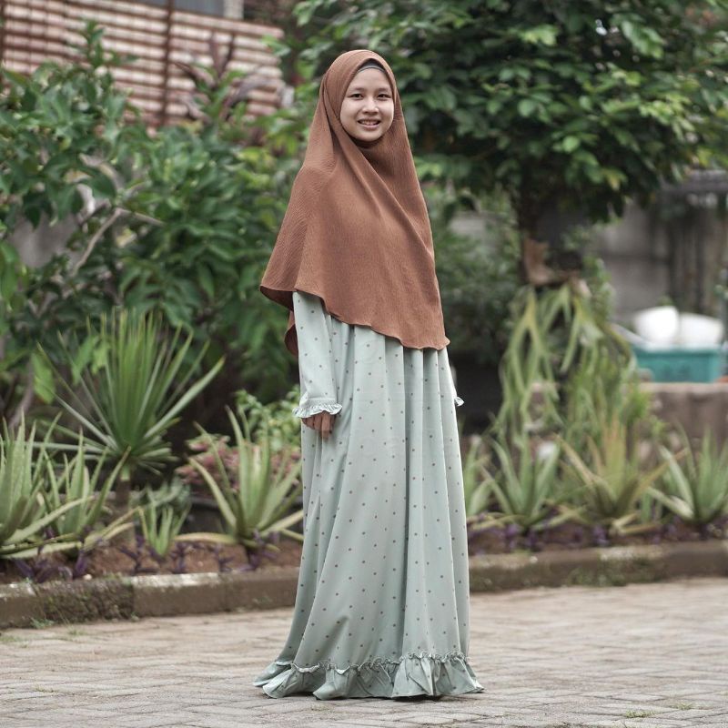Gamis Dotly polkadot pastel hijab alila