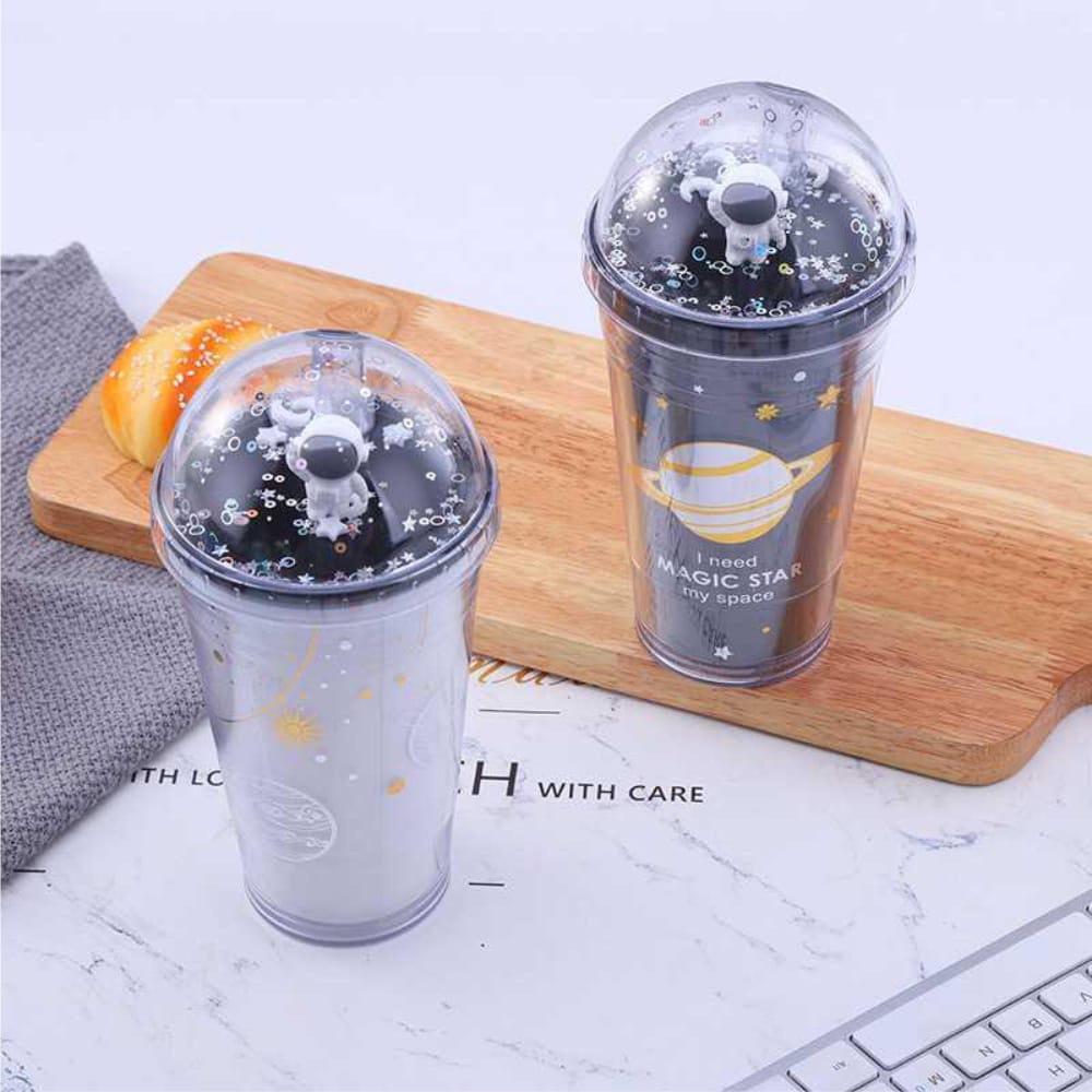 DISKON Botol Minum Gemoy Glitter Tumbler Gelas Botol Minum Air Sedotan Botol minum ASTRONOT TERBARU lucu UNIK KEREN COD