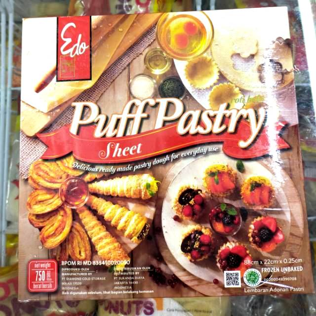 

Edo puff pastry sheet frozen unbaked / pastry dough 750gr