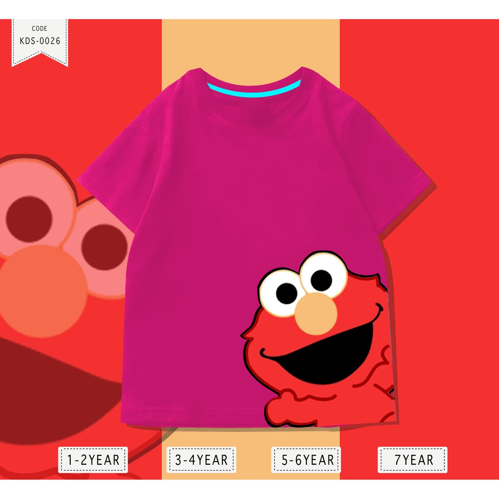 Baju Anak 1-8thn / Kaos Distro DTF Anak Laki Laki dan Perempuan / Unisex / Motif Elmo