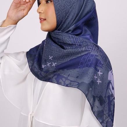 Elzatta Jilbab Segi Empat Scarf Motif Premium Obelia Jaliya