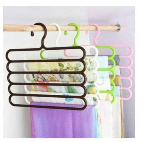 Hanger 5in1 Gantungan Pakaian Handuk Syal Celana Gantungan Multifungsi Hanger Jilbab 132