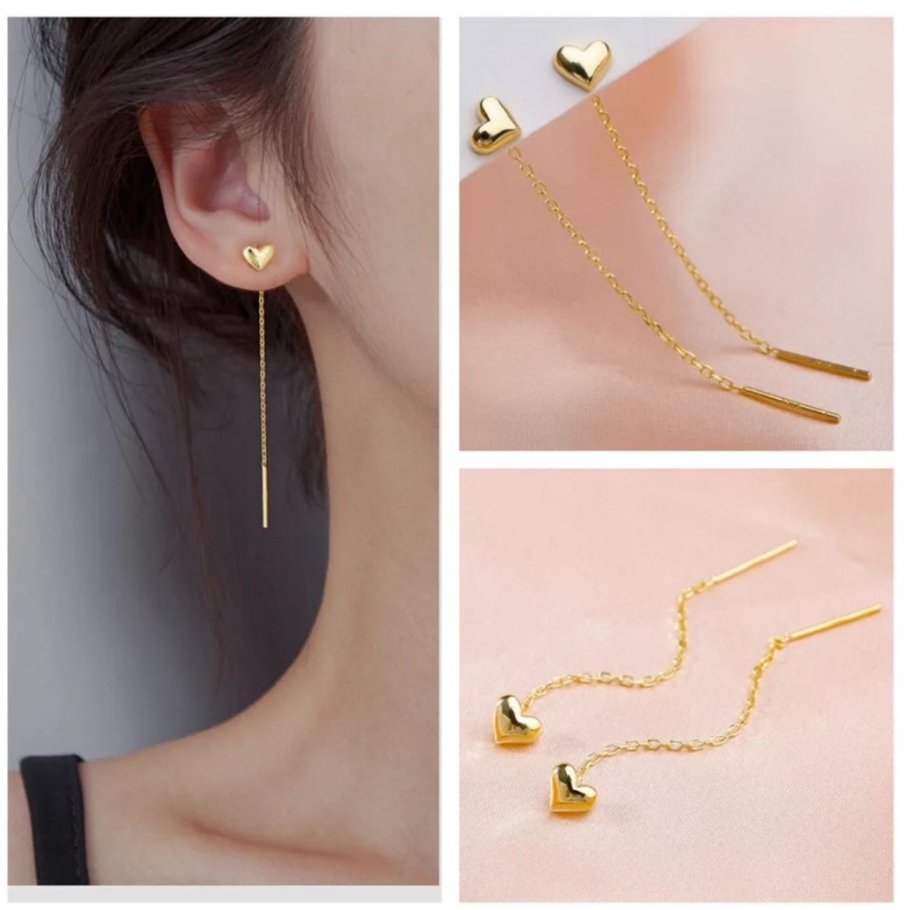 Anting Drop Titanum Model Love Warna Gold