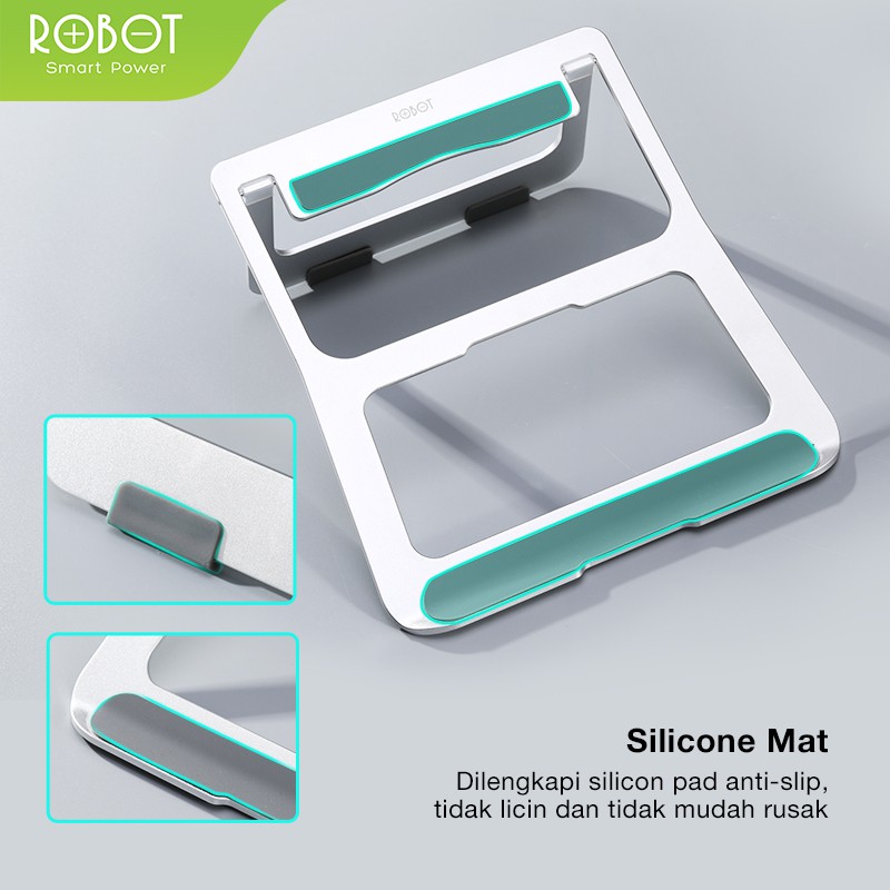 ROBOT RT-LS01 Lightweight &amp; Foldable Laptop Cooling Stand Silver garansi resmi