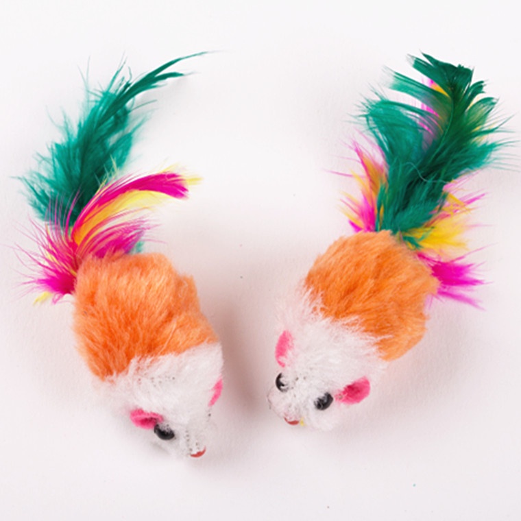 TIKUS BULU RATTLE - Mainan Kucing Bentuk Tikus Bulu Rattle