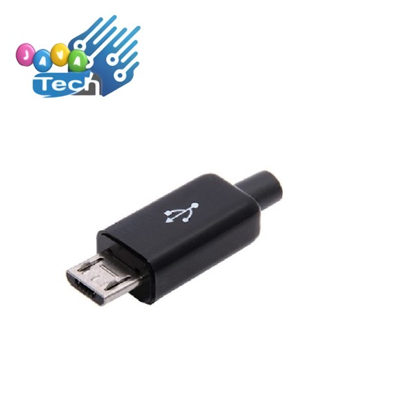 Kepala Konektor Micro USB Male 5 pin Model Colok dengan Cover