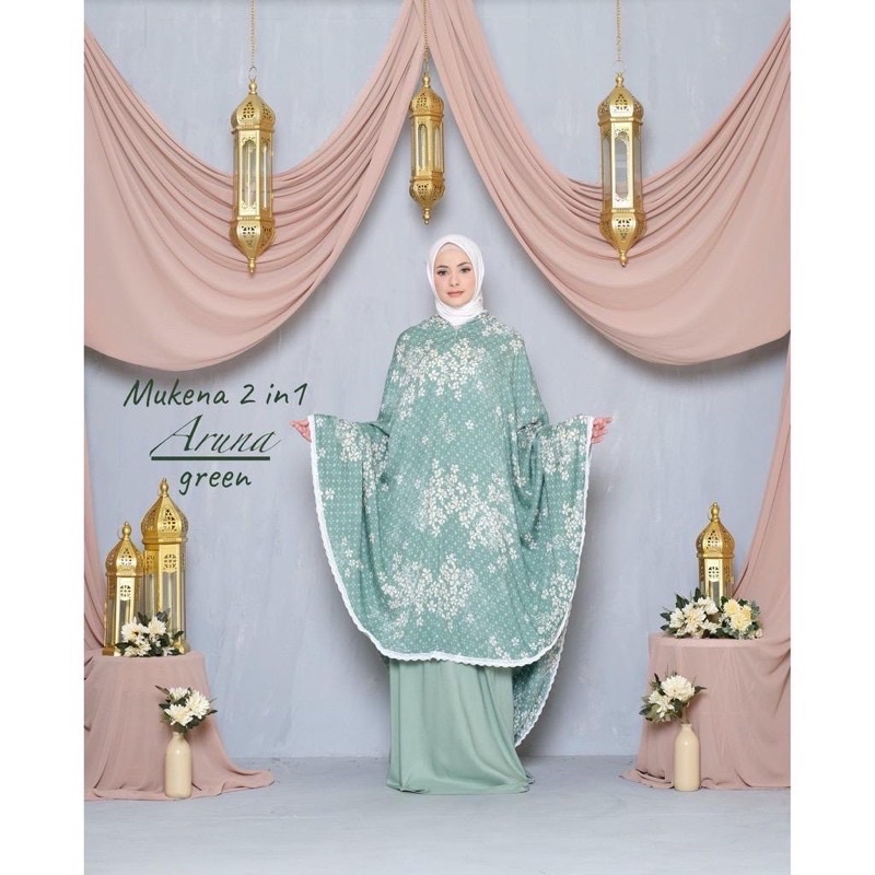 MUKENA DEWASA RAYON 2IN1 MOTIF ARUNA