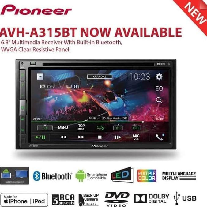 New Pioneer Avh-A315 Bt A315 Bt A315Bt Tape Headunit Android Mirrorlink