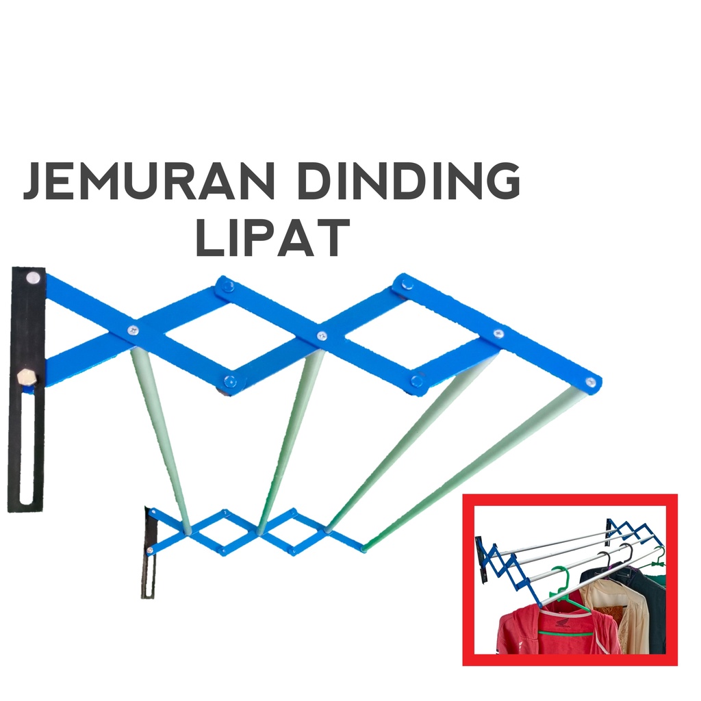 Jemuran Dinding Lipat / Baju / Handuk Serbaguna Stainless Steel