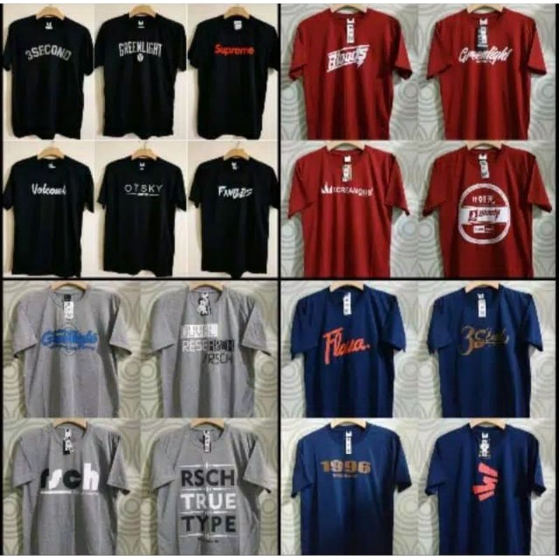 KAOS PRIA DISTRO I BAJU COWOK MURAH MOTIF RANDOM FLASHSALE