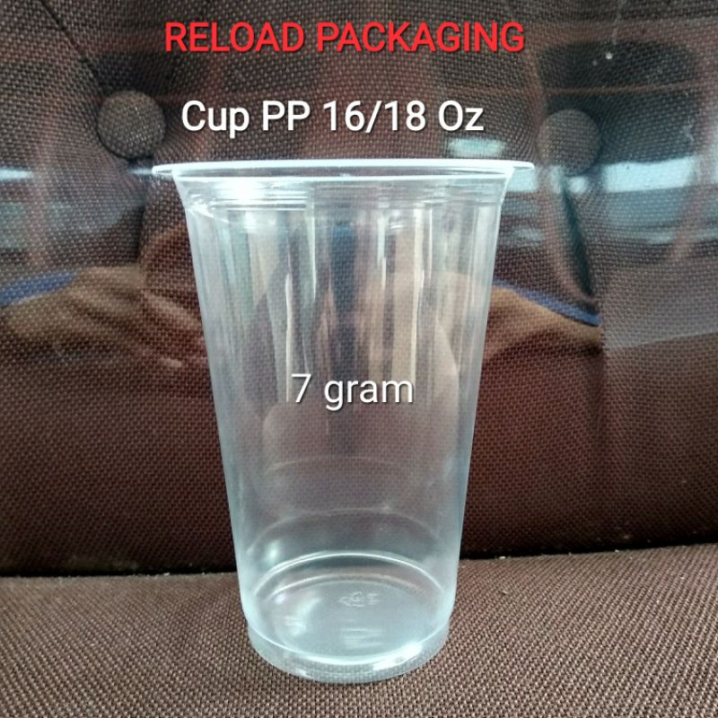 

Gelas Plastik PP 16oz / 18oz Plastic Cup PP 16 oz / 18 oz JC16P Natural TERBARU READY Tanpa TUTUP Cembung Datar LID DOME Flat