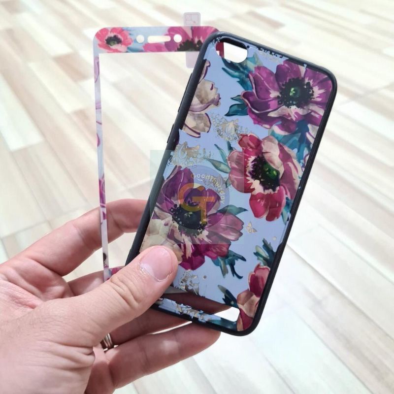 360 Flower Diamond + TemperedFor hp Samsung J2 Pro Oppo A83 F7 Vivo V7 Y65 Xiaomi Redmi 5 Redmi 5A  Redmi 5+ #case#casehp#casemurah