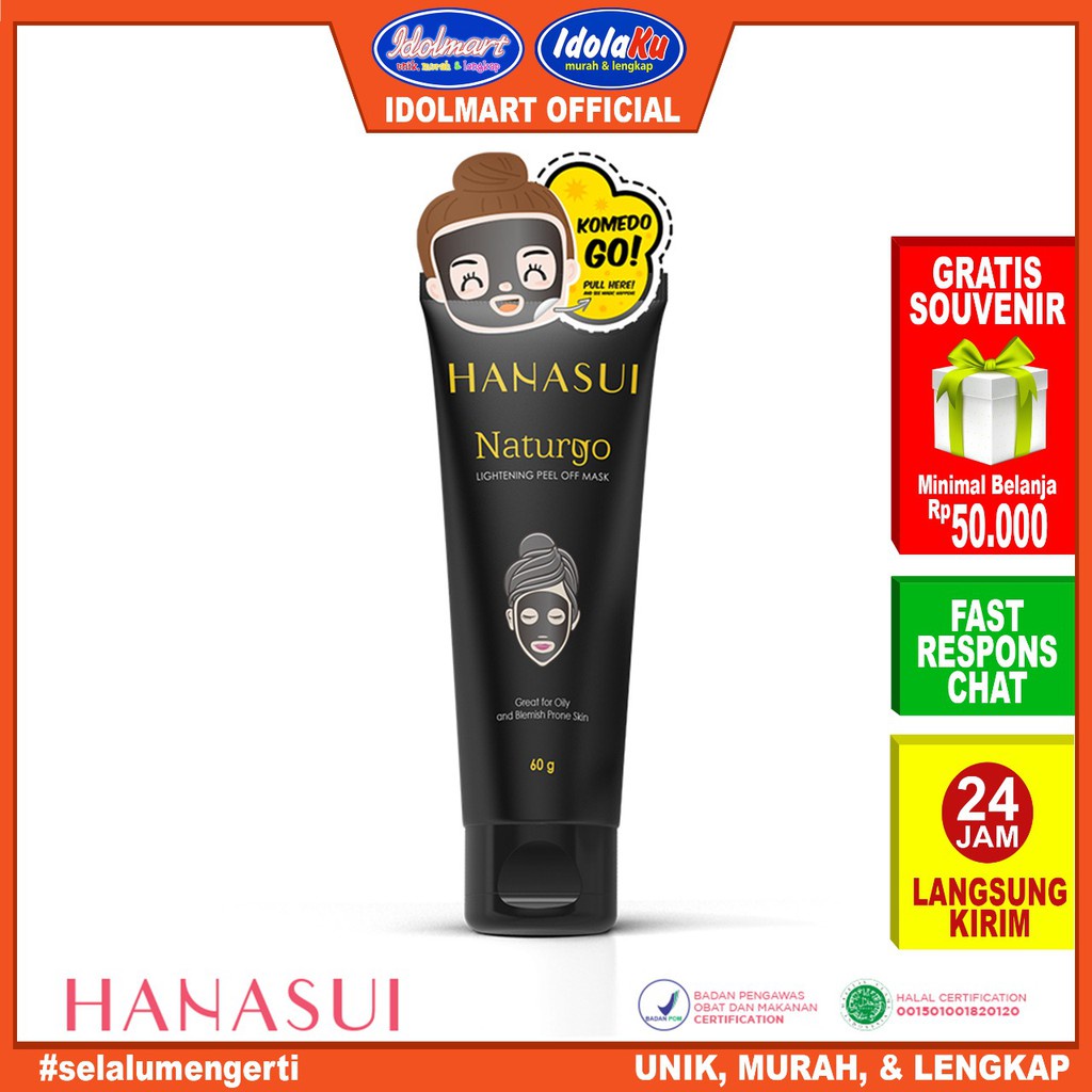 IDOLAKU Hanasui Naturgo Peel Off Mask Black Tube