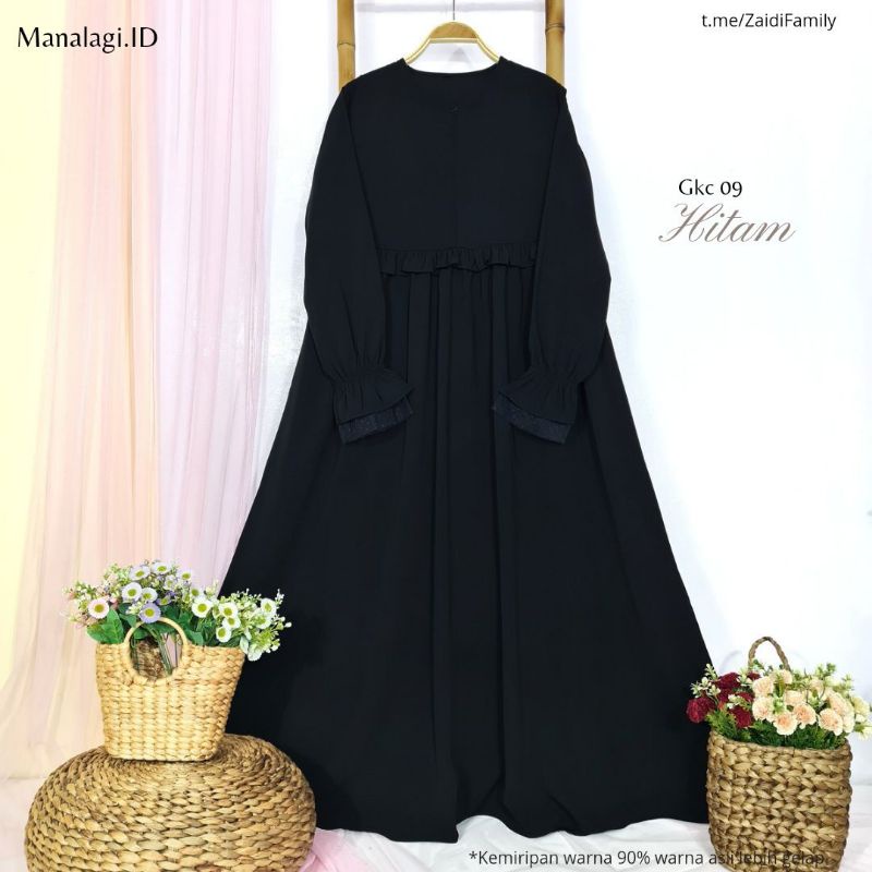 GKC 09 Hitam | Gamis by Manalagi.ID | Gamis Syari