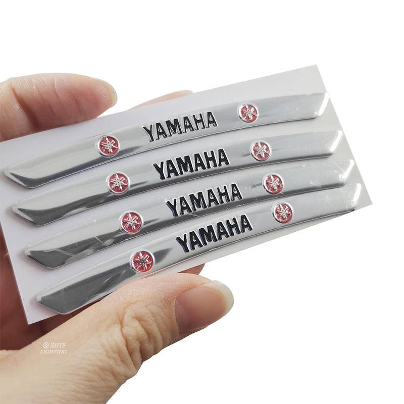 4pcs Stiker Emblem Logo Yamaha Bahan Aluminum Untuk Dekorasi Velg Mobil Yamaha