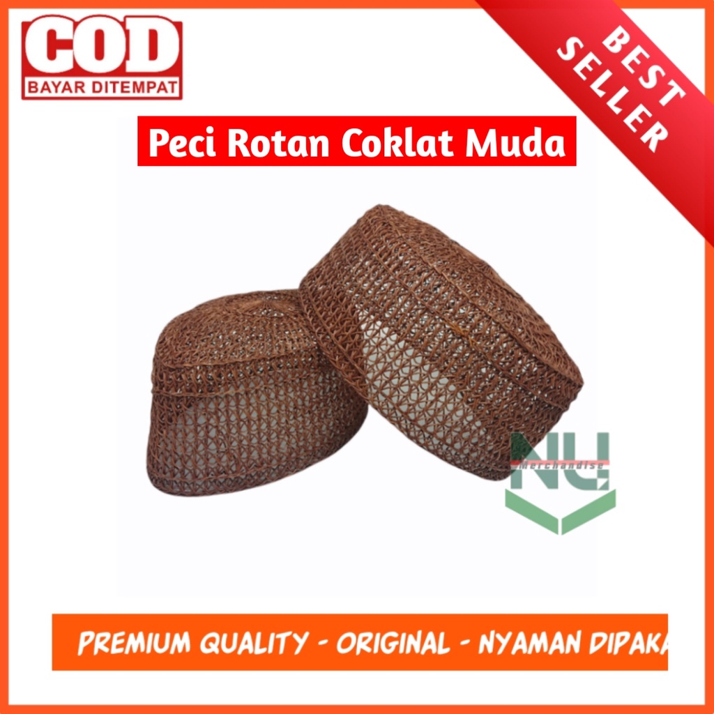 Kopiah Rotan - Peci Akar Jangang - Peci Rotan Coklat - Kopyah Rotan - Songkok Rotan - Songkok Gus Du