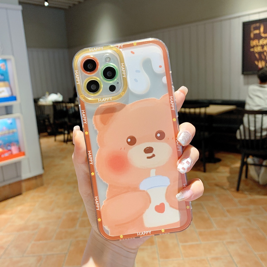 Softcase lens cover cartoon iPhone type 12 13 mini pro promax