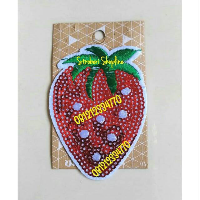 

Aplikasi Payet Strawberry (Uk. 5cm) + Lem