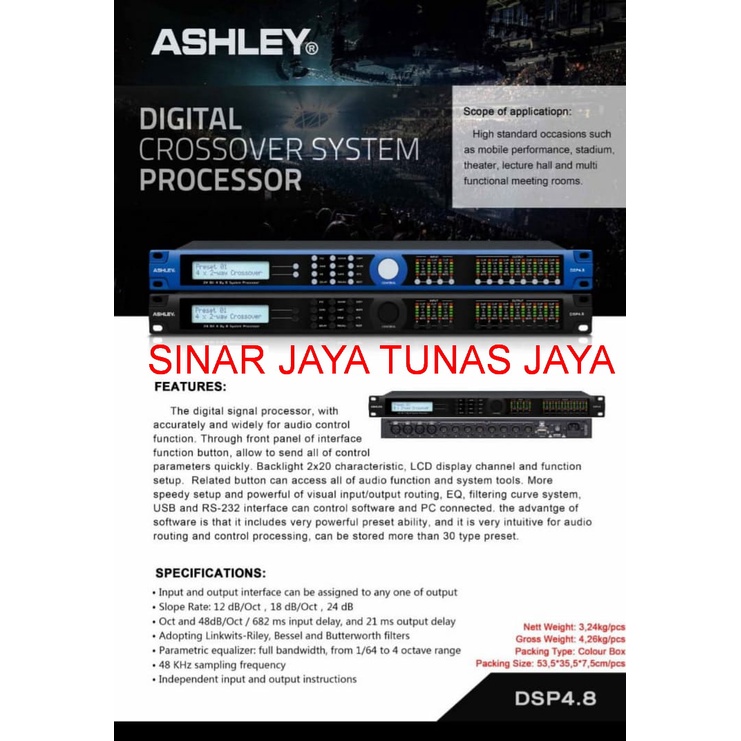 SPEAKER MANAGEMENT ASHLEY DSP4.8 ASHLEY DSP 4.8 ORIGINAL ASHLEY DSP48