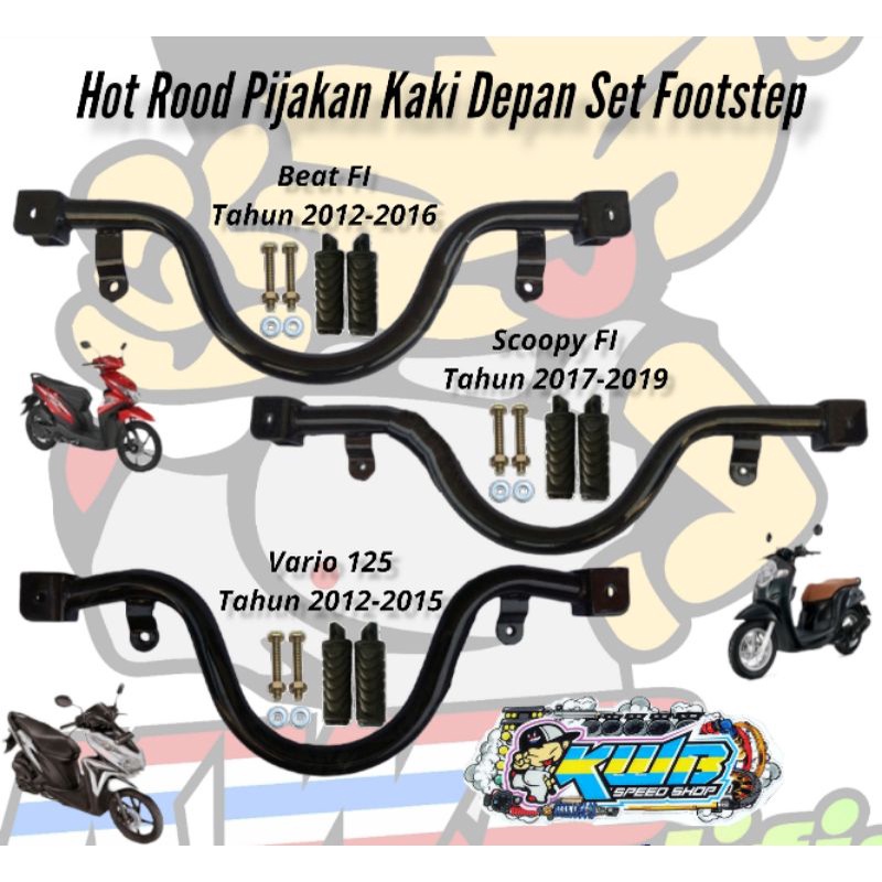 hot rood pijakan kaki depan set footstep motor matic PNP honda beat fi beat new vario 125 150 vario 110 techno vario 160 scoopy fi scoopy esp beat street