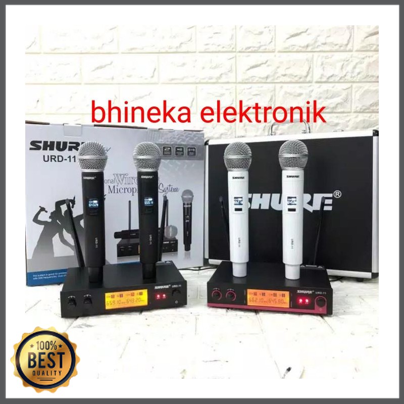 Mishad Shop -  mic wireless shure URD11 mic shure mic dual handle - Putih GU-5117-1929