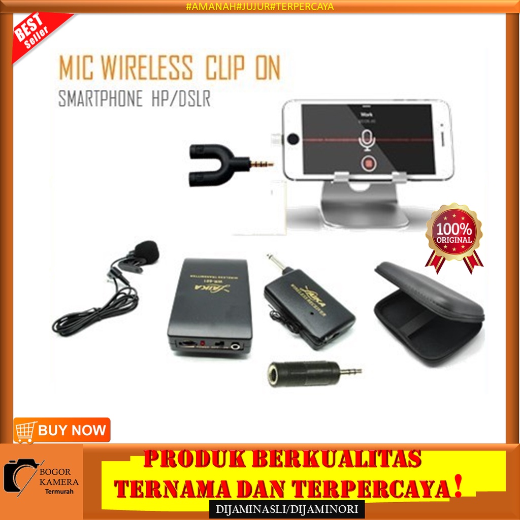Mic Jepit Wireless Clip on / Microphone Wireless Ceramah Pidato / Mic Microfon Jepit di Baju