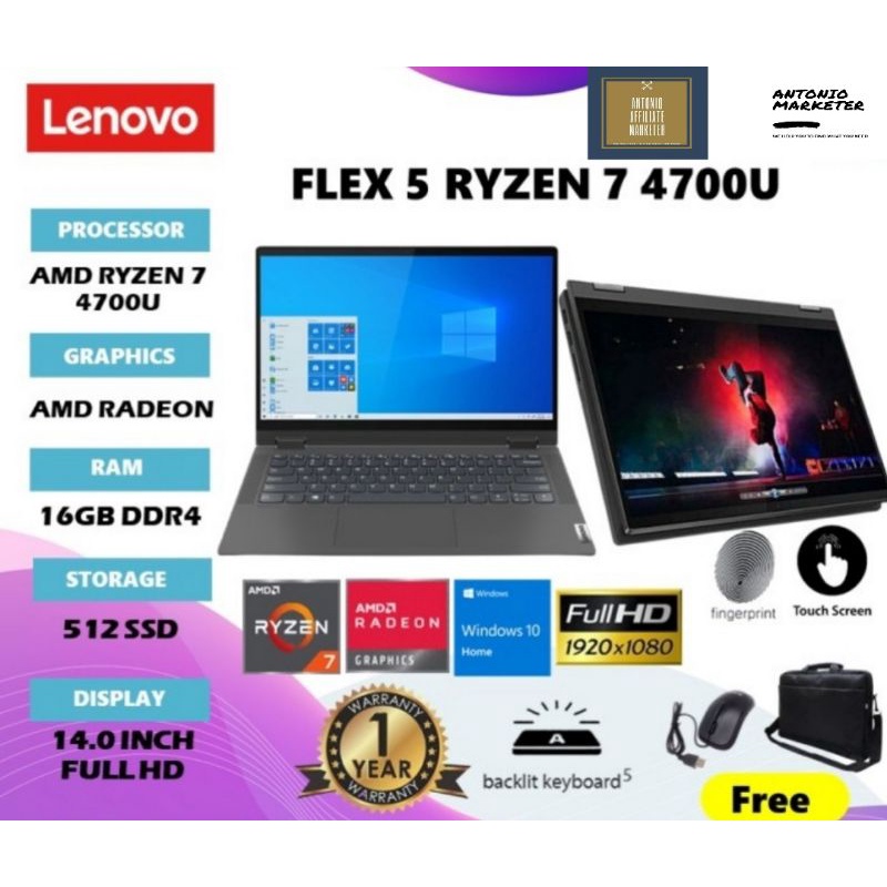 Lenovo Flex 5 AMD Ryzen 7-4700U 16GB RAM 512GB/1TB SSD