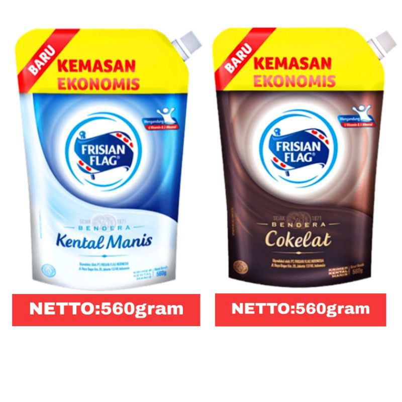 

Susu bendera frisian flag 560gram pouch