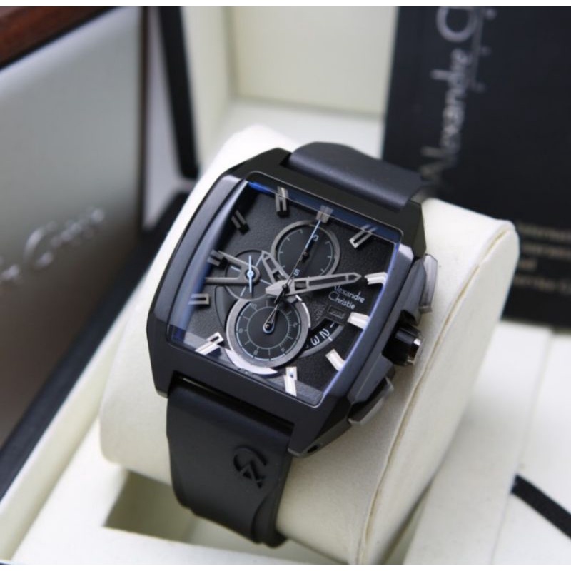 Jam Pria Alexandre Christie AC6617 Original Full Black