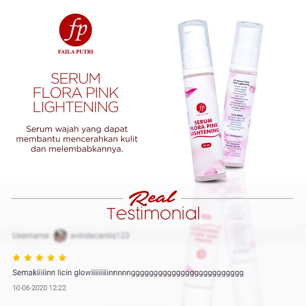 Serum Floral Pink Lightening For Whitening Glowing FP BPOM - serum pencerah FAILA PUTRI