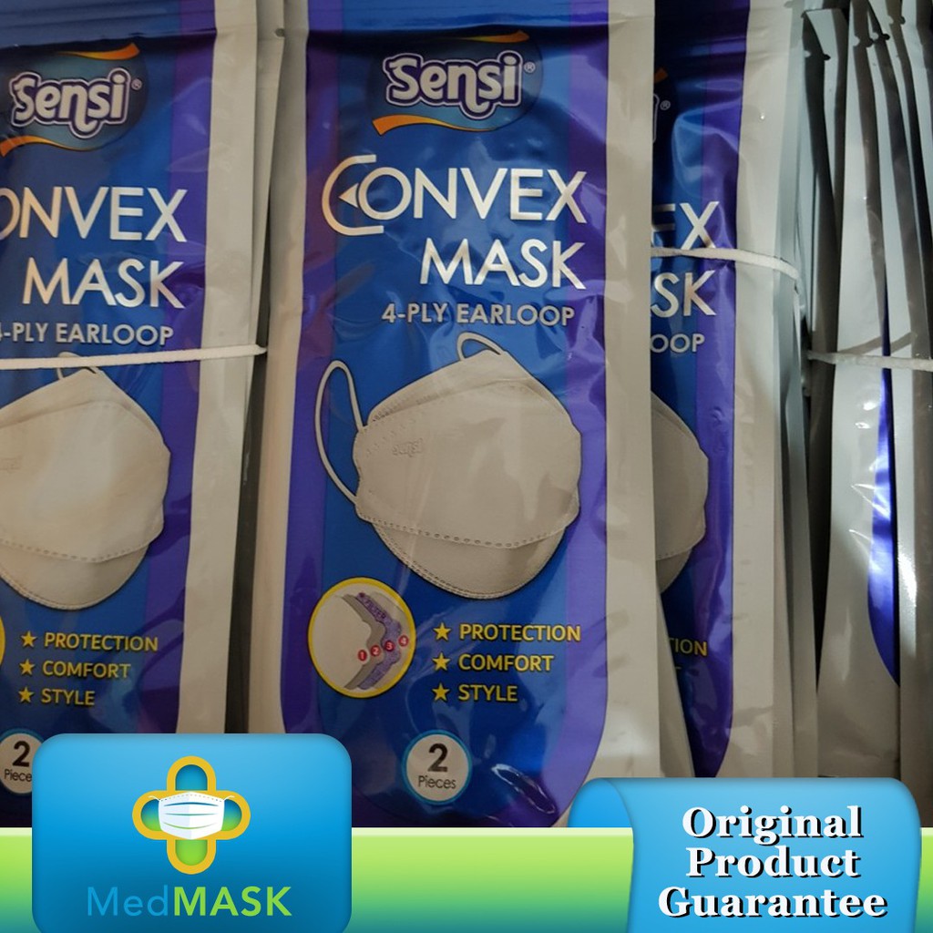 Masker SENSI CONVEX MASK 4 PLY Earloop isi 2 pcs Sachet Sensi Convex