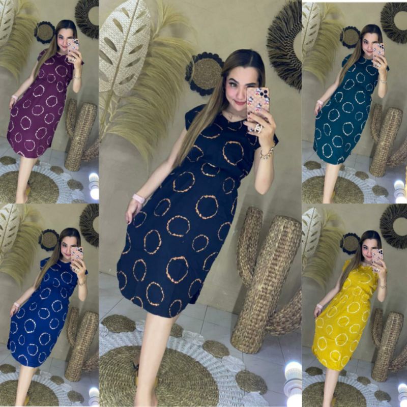 Daster Manohara Lengan Pendek Kekinian Rayon Resleting Depan