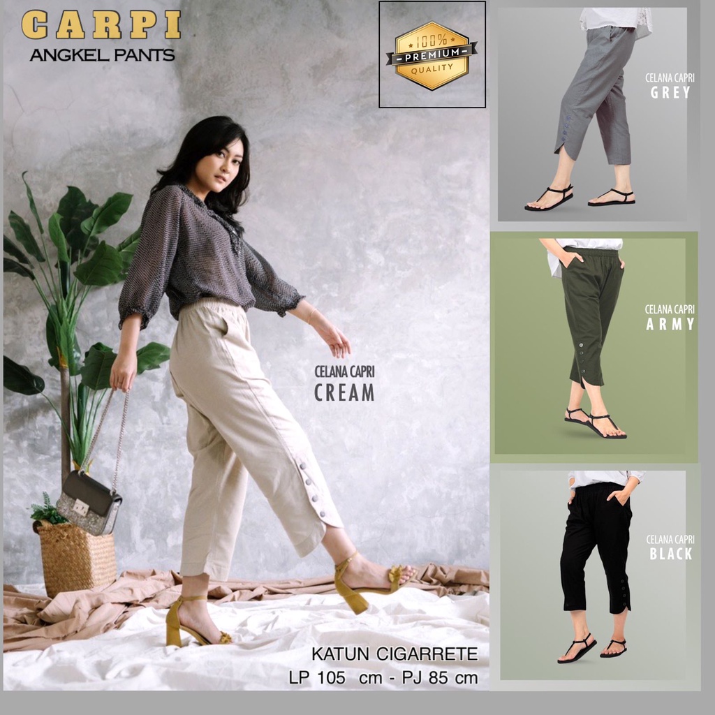 Carpi Pants / Angkle PAnts / Cigarret Pants (Celana Wanita Bahan Katun)