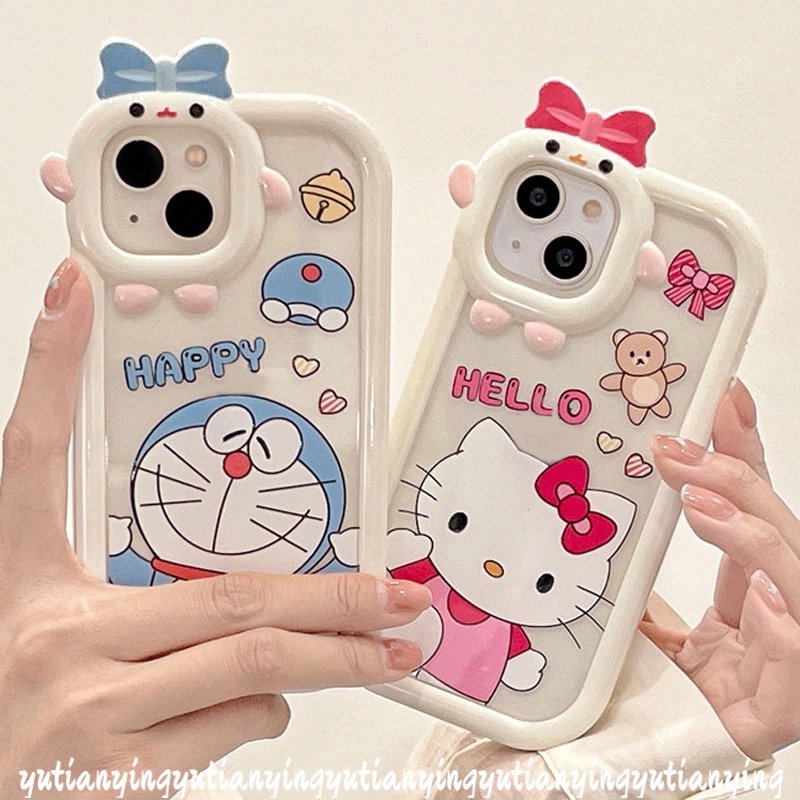 Soft Case Desain Kartun Hello Kitty Doraemon 3D Untuk IPhone 13 12 11 14 Pro MAX 6 6S 7 8 14 Plus XR XS MAX X SE