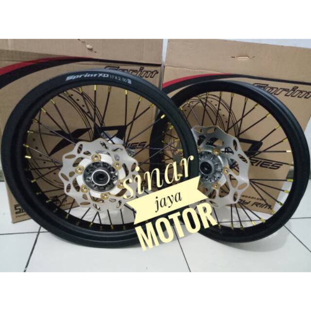 Velg dtracker 150 super moto 185 / 215 / 17 paketan plus cakram