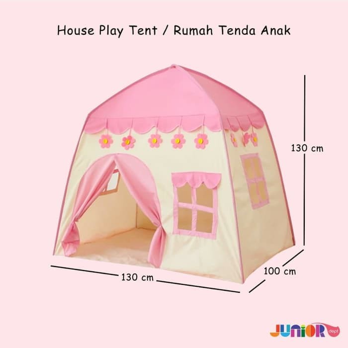 Mainan anak tenda anak tenda rumah dengan jendela pink biru tenda kemping tenda kema