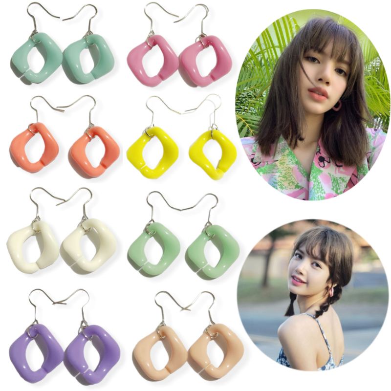 Lisa Korean Chic Colorful Hooks Earrings Anting Korea Hook Gantung