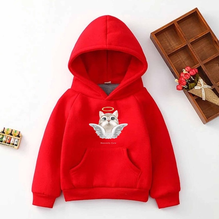 Hoodie Anak Cat Angel Sweater Fleece Pakaian Anak M - XXL