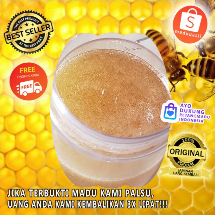 

Madu Nektar Pohon Randu Madu Randu 1000 gr Bersih -