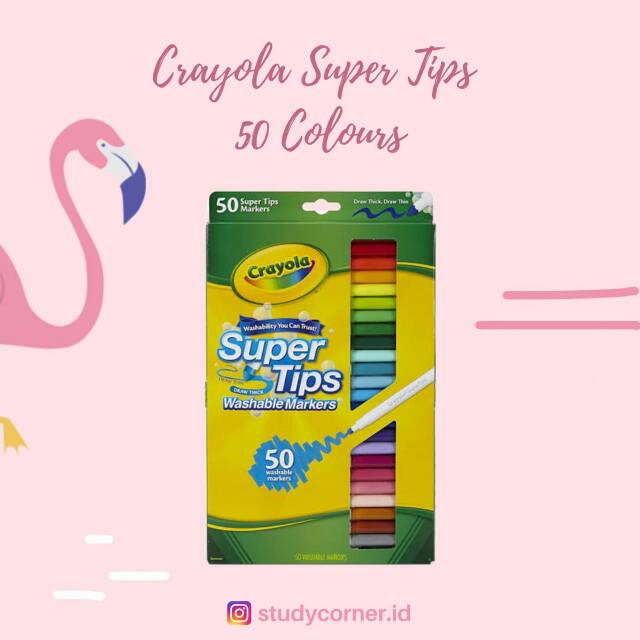 Crayola Super Tips Marker 50ct | Shopee Indonesia